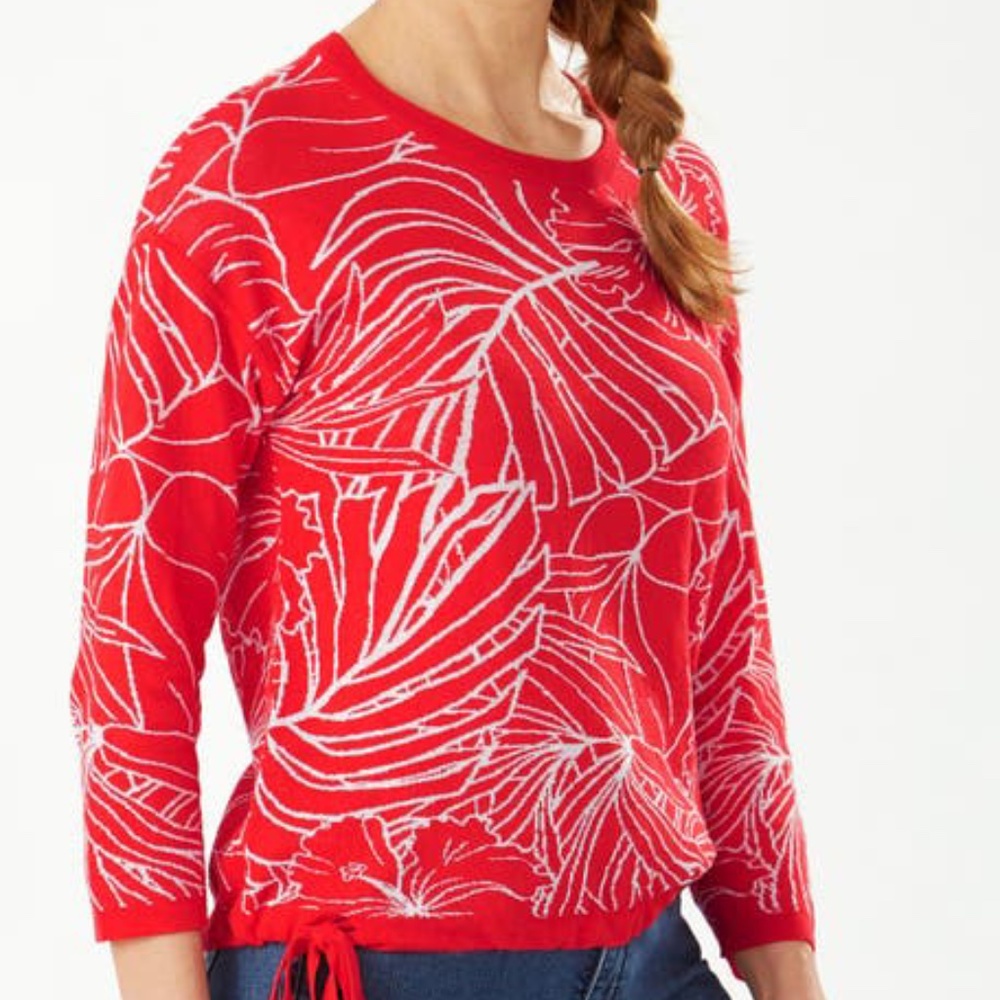 Tommy Bahama Island Bloom Sweater Poppy Red